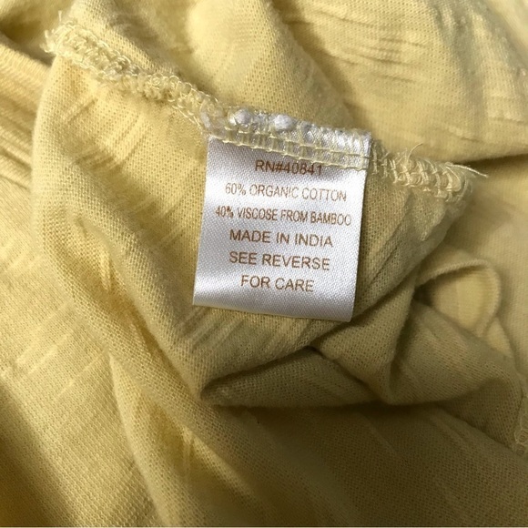 CARILOHA Bamboo Yellow Organic bamboo cotton open hi lo top Size XS - Picture 10 of 15
